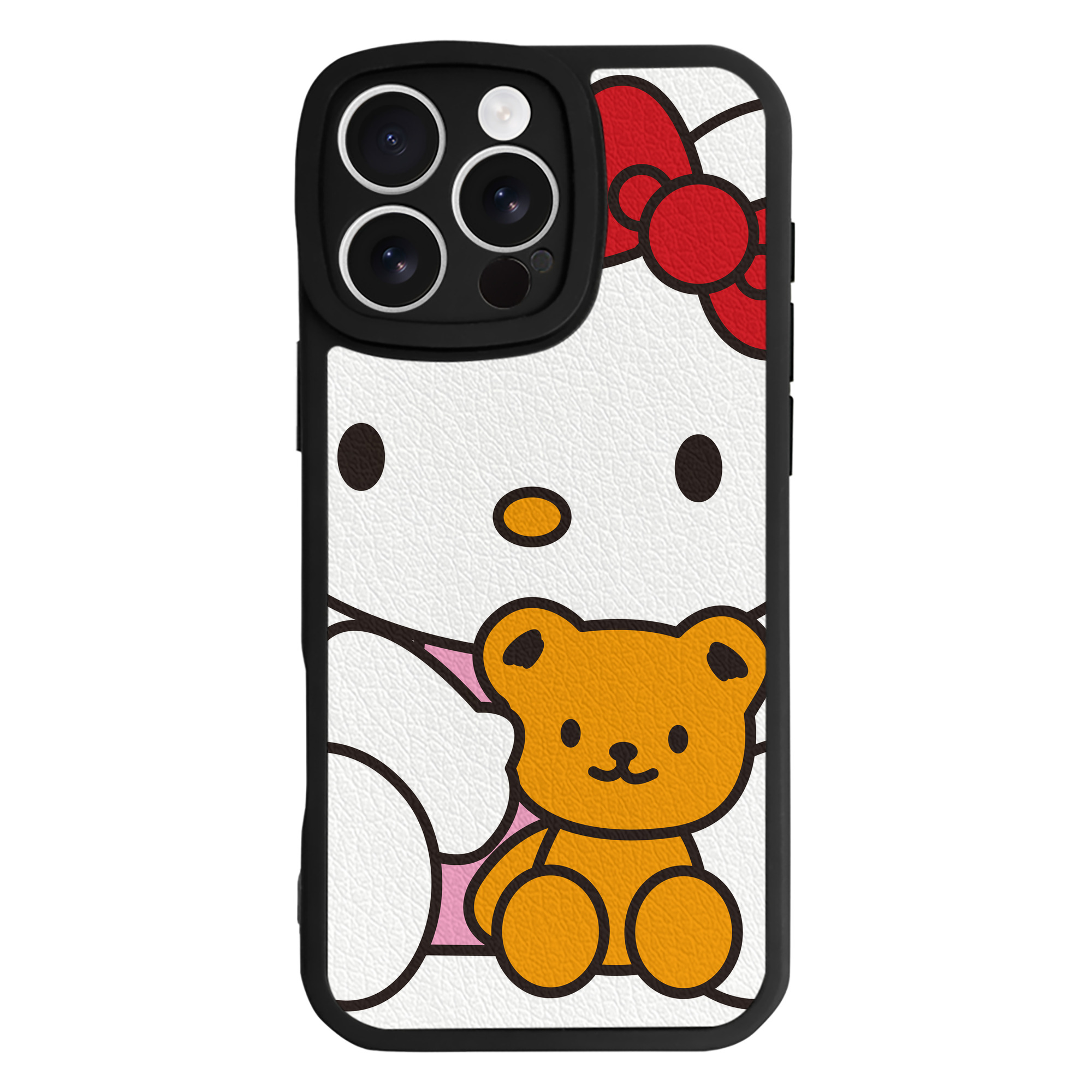 （画像用） Hello Kitty ハローキティ 【iPhone 16シリーズ対応】シリコンスマホケース（レザー調） 材質：シリコン